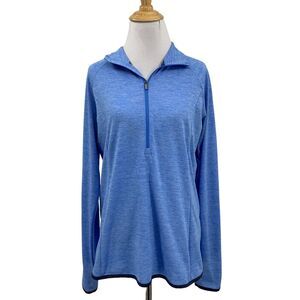 Under Armour Top Women M Medium Blue Run Half Zip Long Sleeve Thumbhole Shirt